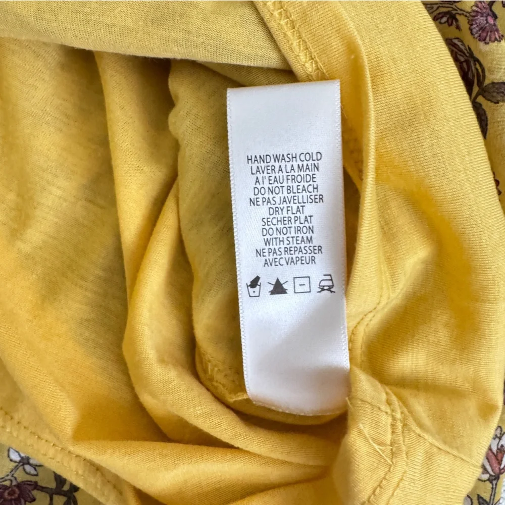 NEW Max Studio Floral‎ Pleated Mini Skirt Gold Yellow XS Boho Cottagecore Retro